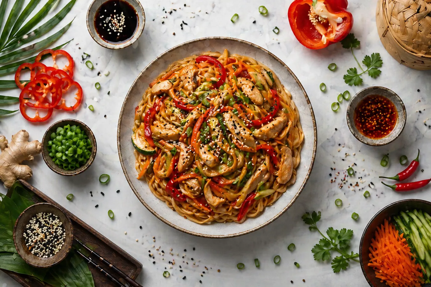 WOK со свининой в соусе дракон